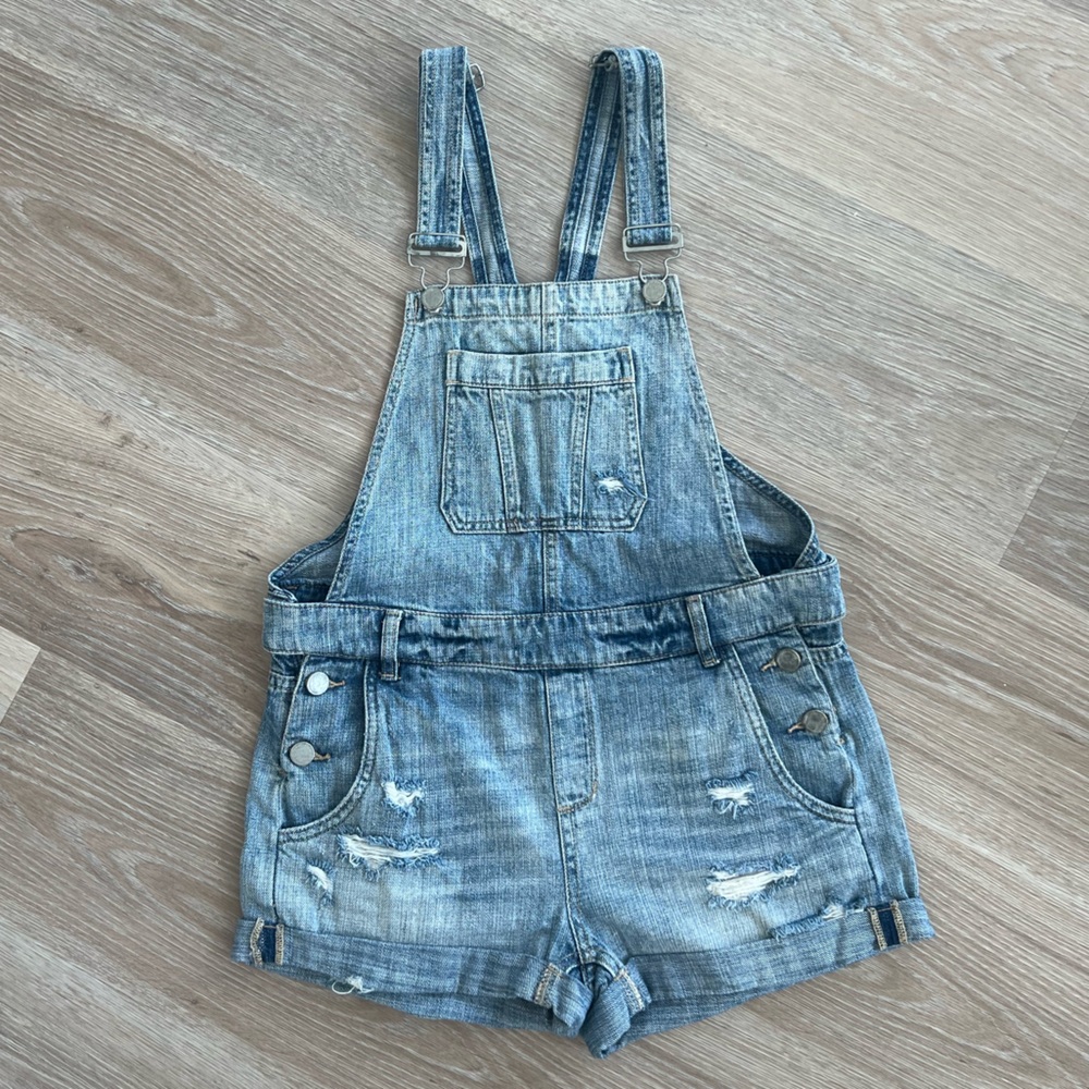 Distressed Jean Overalls